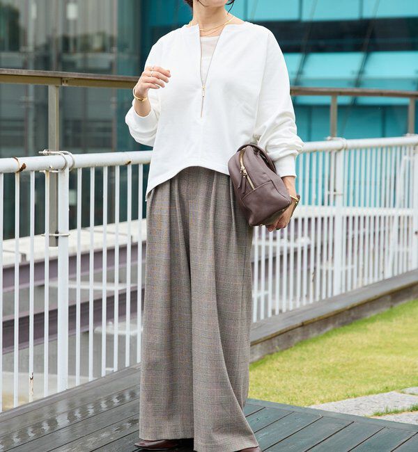  「【最高気温5度の寒い日に！/すっきり見え】ウォームタックワイドスラックス」|チノ|