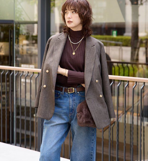  「【美シルエット】シャークスキンピークドラペルジャケット」|テーラードジャケット|