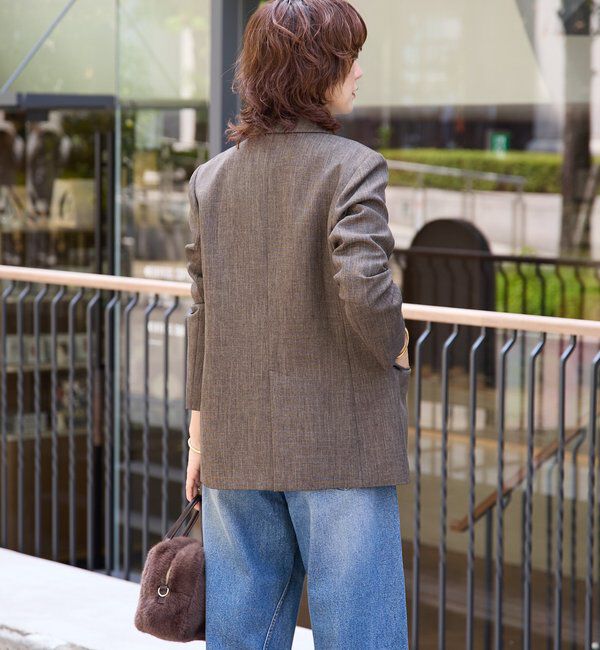  「【美シルエット】シャークスキンピークドラペルジャケット」|テーラードジャケット|