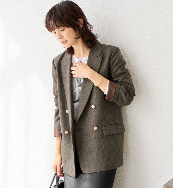  「【美シルエット】シャークスキンピークドラペルジャケット」|テーラードジャケット|