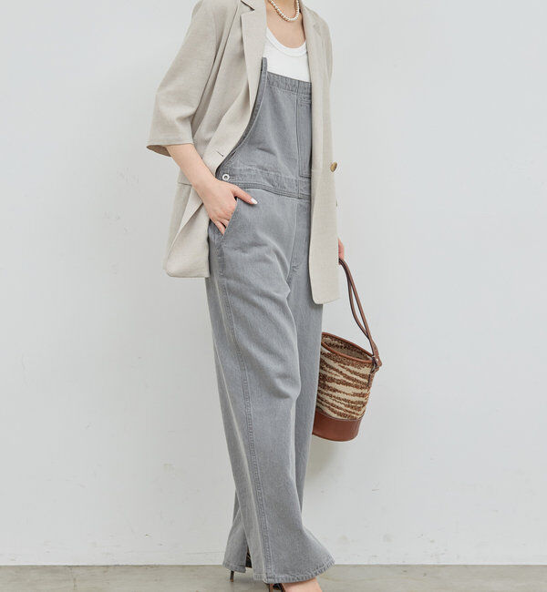  「【サイズ展開あり/長さ調整可能】デニムサロペット」|チノ|