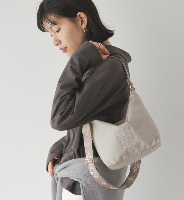  「コーデュラナイロン2WAYシンプルショルダーバッグ」|ショルダー・メッセンジャー|グレージュ