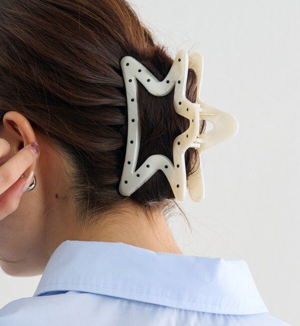  「ドットモチーフヘアクリップ」|その他|オフホワイト