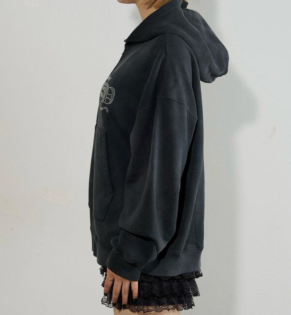  「【SLOPPY】RHINESTONE ZIP HOODIE」|パーカー|