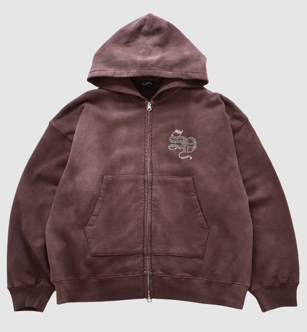  「【SLOPPY】RHINESTONE ZIP HOODIE」|パーカー|