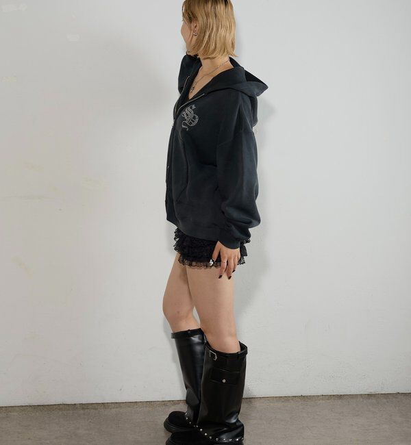  「【SLOPPY】RHINESTONE ZIP HOODIE」|パーカー|