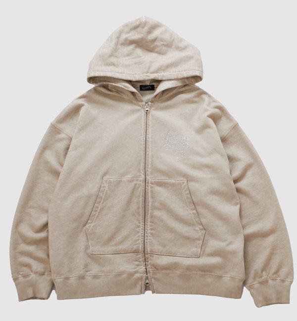  「【SLOPPY】RHINESTONE ZIP HOODIE」|パーカー|