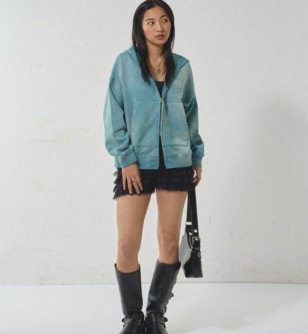  「【SLOPPY】RHINESTONE ZIP HOODIE」|パーカー|