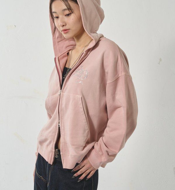  「【SLOPPY】RHINESTONE ZIP HOODIE」|パーカー|
