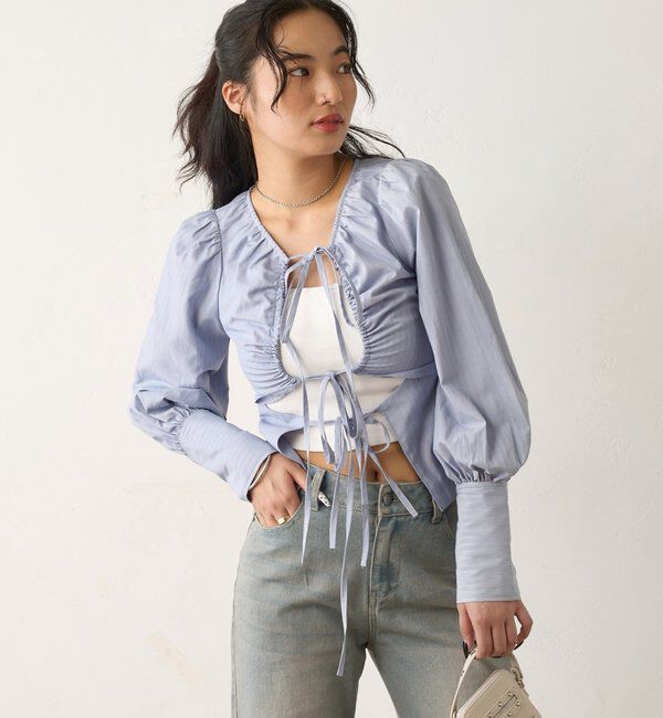  「ASSORTED GATHERED COIL DESIGN SHIRT」|シャツ・ブラウス|