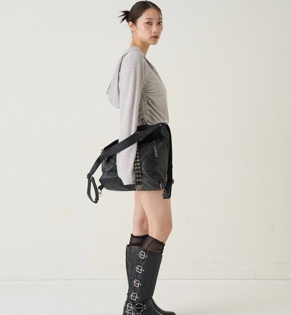  「2-WAY DOT STUDS RING BAG」|ショルダー・メッセンジャー|