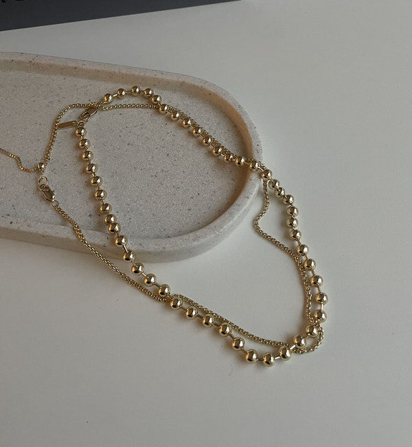  「【パーティーシーンにも】〈GOLDY〉2SETミックスチェーンネックレス」|リング|