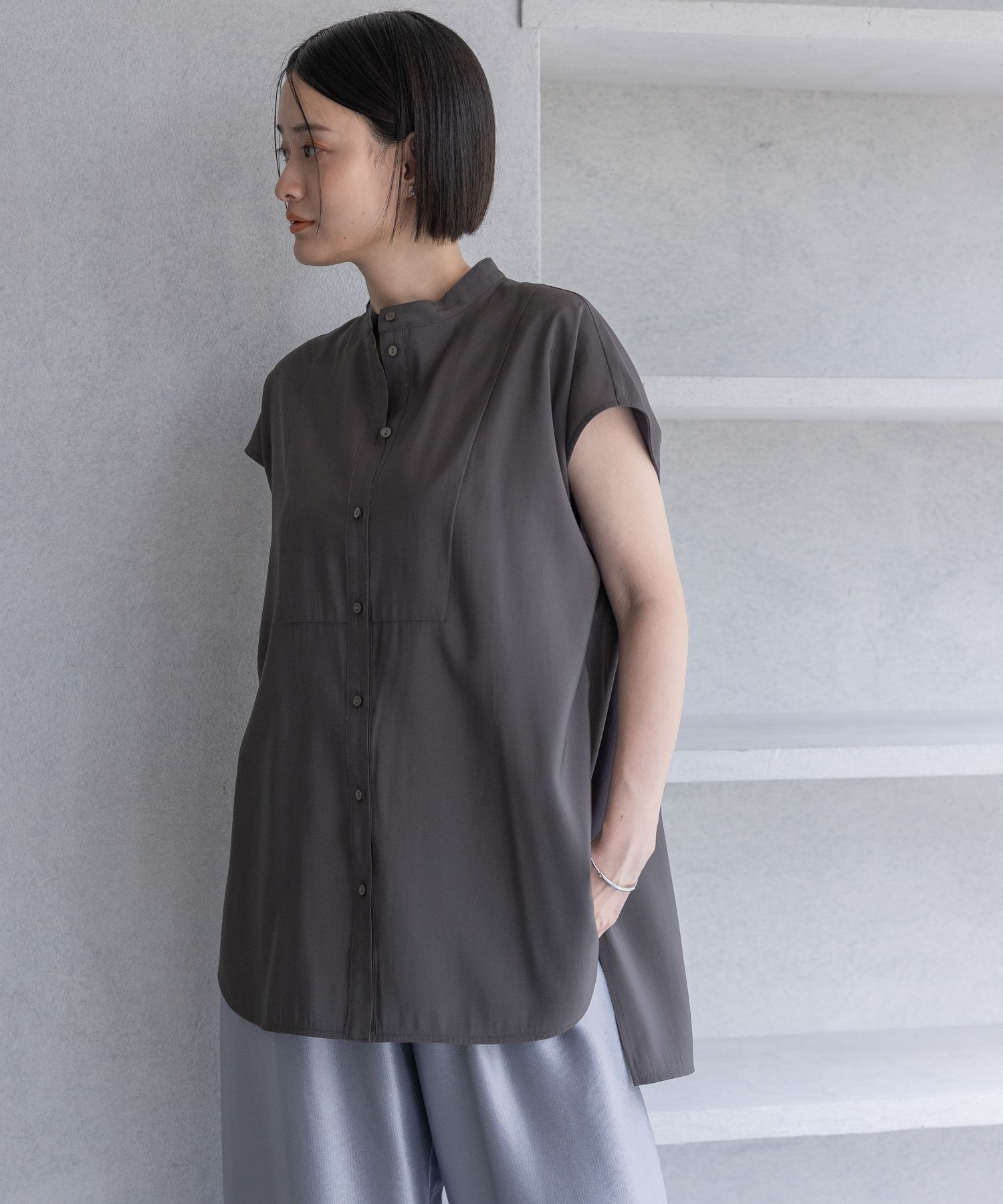 A part by 「ハイネックフレンチスリーブブラウス」|シャツ・ブラウス|