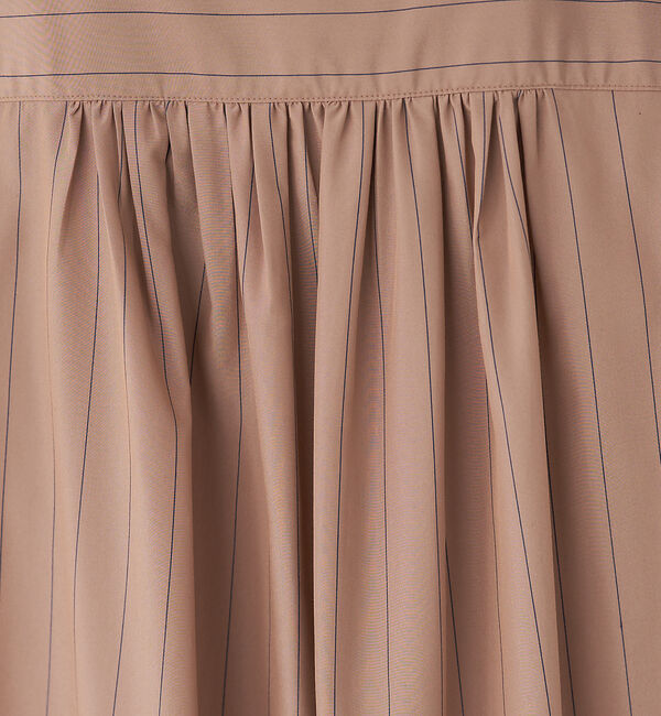 collex「＜手洗い可能＞ストライプフレアシャツワンピース」|ワンピース|