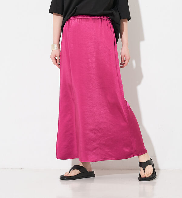collex「【WEB限定】サテンロングフレアスカート」|スカート|