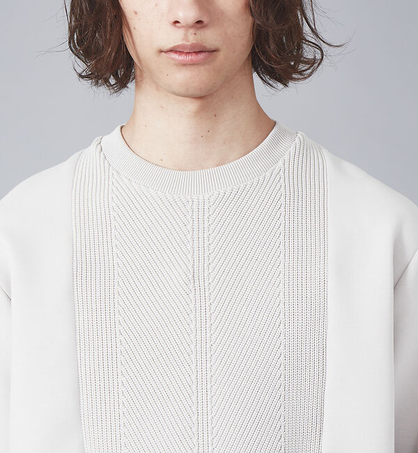 ABAHOUSE「ダンボール&times;ニットコンビ プルオーバー ニット スウェット」|Tシャツ・カットソー|