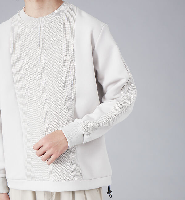 ABAHOUSE「ダンボール&times;ニットコンビ プルオーバー ニット スウェット」|Tシャツ・カットソー|