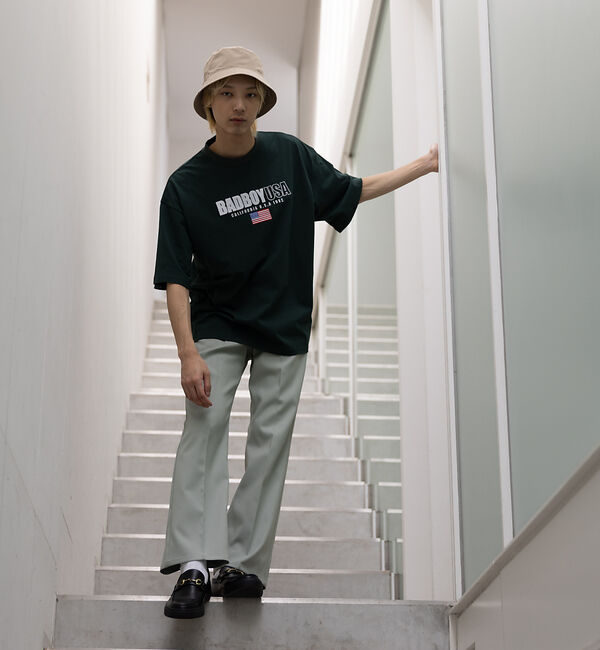 ABAHOUSE「【BADBOY / バッドボーイ】USA ロゴ パロディ Tシャツ」|Tシャツ・カットソー|