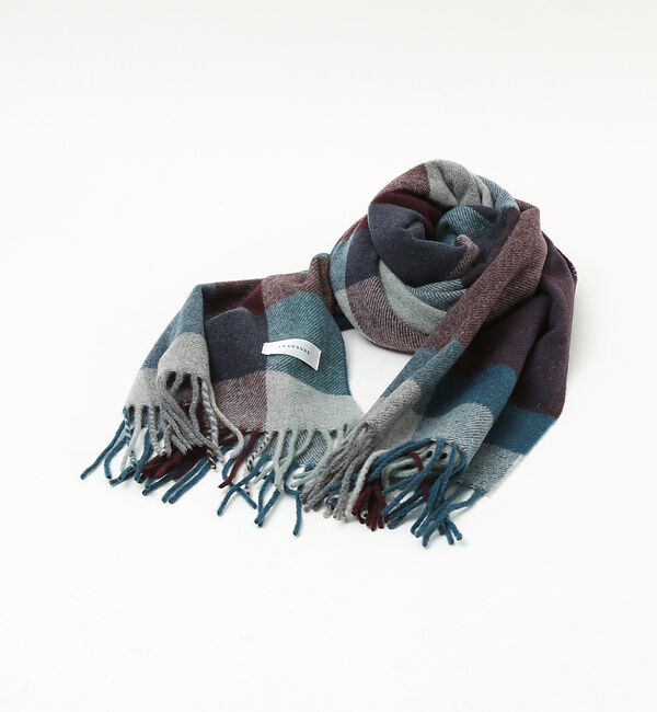 ABAHOUSE「イタリア製 ウール&times;カシミヤ チェック柄 マフラー 50&times;190」|マフラー|