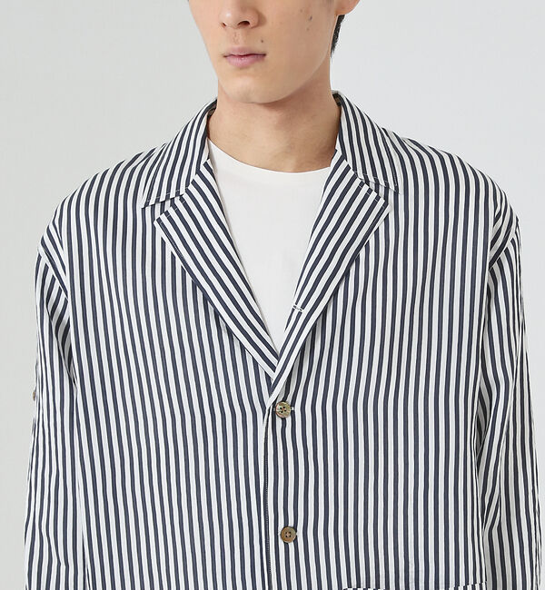 ABAHOUSE「【ストライプ】ラペル シャツジャケット」|シャツ・ブラウス|