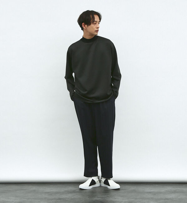 ABAHOUSE「【ダブルフェイス】ソフトタッチ モックネック ロングスリーブ Tシャツ」|Tシャツ・カットソー|