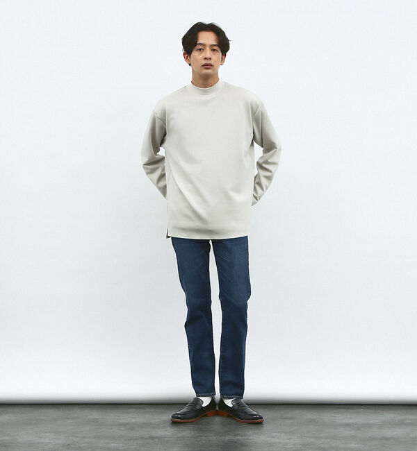 ABAHOUSE「【ダブルフェイス】ソフトタッチ モックネック ロングスリーブ Tシャツ」|Tシャツ・カットソー|