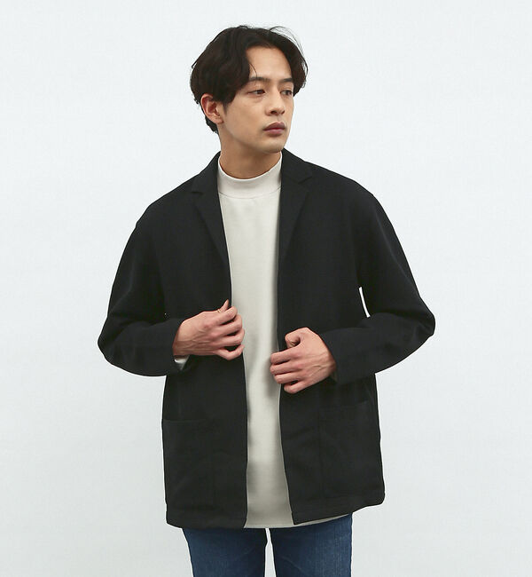 ABAHOUSE「【ダブルフェイス】ソフトタッチ モックネック ロングスリーブ Tシャツ」|Tシャツ・カットソー|