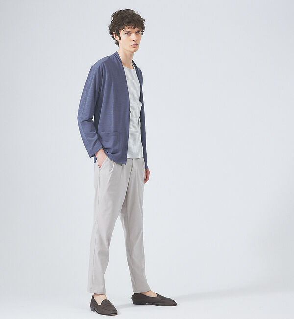 ABAHOUSE「【定番/シアー素材】ストレッチ カノコ ワンボタン カーディガン」|カーディガン|