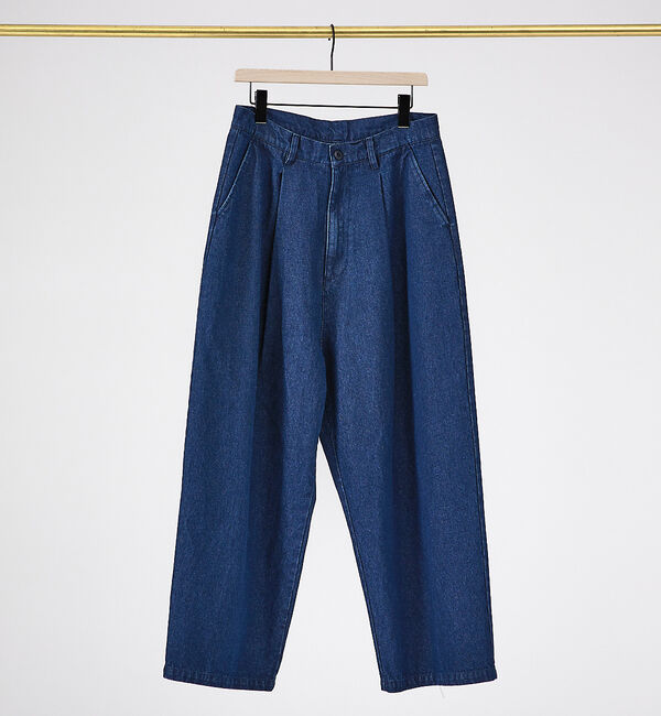 ABAHOUSE「【WEB限定】タックバギーシルエットパンツ/ワイドテーパード/ユニセックス」|その他|インディゴ