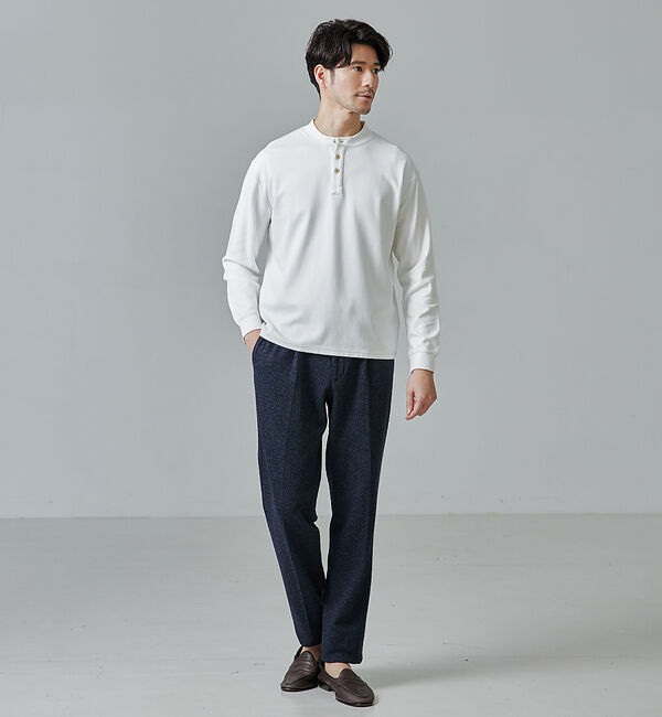 ABAHOUSE「【ヘンリーネック】ポンチ 長袖 Ｔシャツ」|Tシャツ・カットソー|