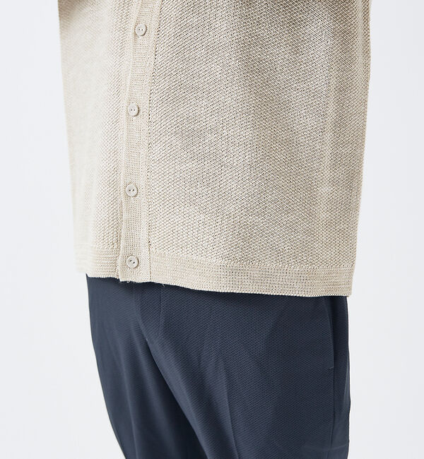 ABAHOUSE「【メッシュ編み】レーヨン&times;ラミー　シアーカーディガン」|カーディガン|