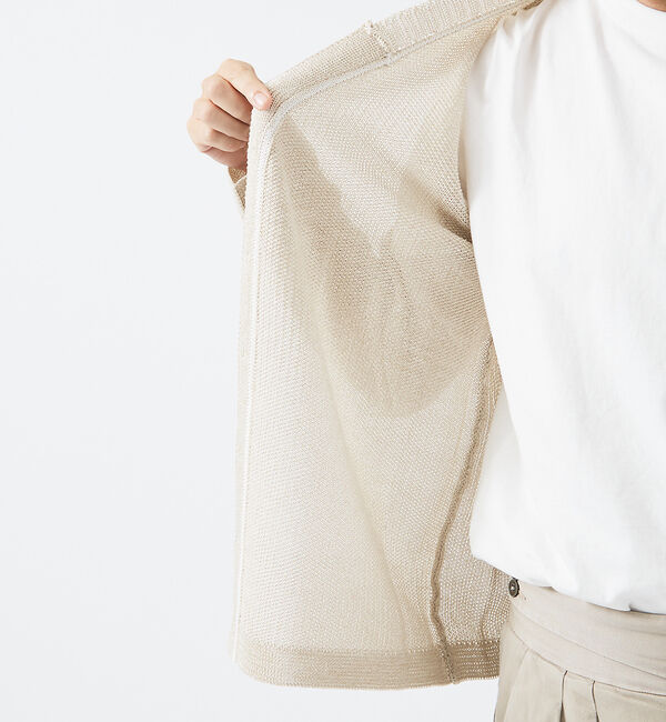 ABAHOUSE「【メッシュ編み】レーヨン&times;ラミー　シアーカーディガン」|カーディガン|