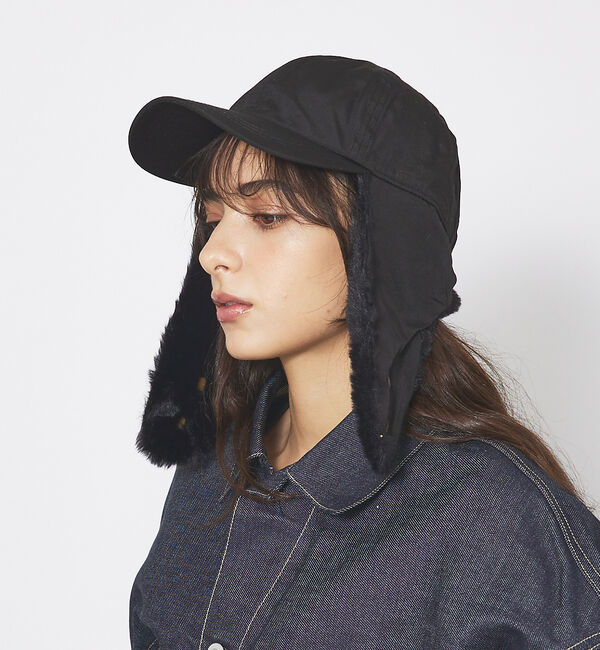 ABAHOUSE「【RUBEN/ルーベン】NYLON EARCOVER CAP/ナイロンイヤーカバ」|その他|ブラック