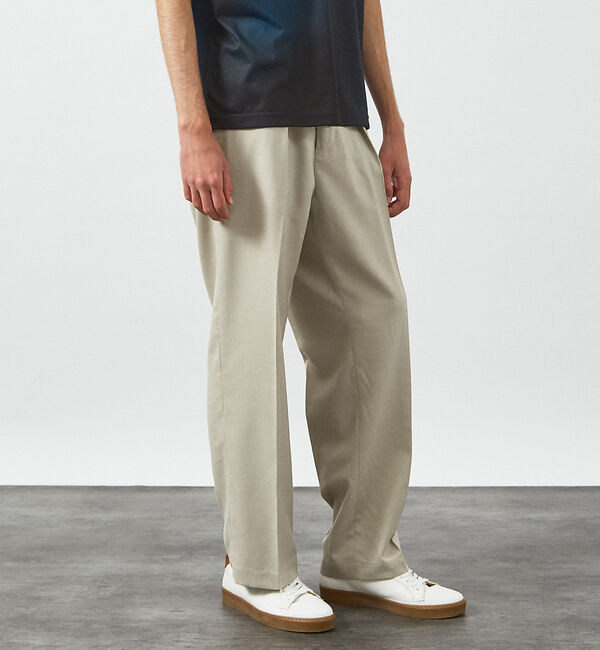 ABAHOUSE「ドレープ ウール インタック スラックス / ワイドストレート」|その他|グレージュ