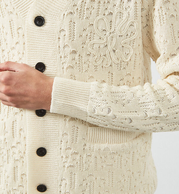 ABAHOUSE「【スカシ柄】インディゴヤーン接結カーディガン」|カーディガン|