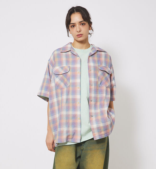 ABAHOUSE「【PENDLETON/ペンドルトン】Open Collar Shirt/ボードシ」|シャツ・ブラウス|ピンク系その他1