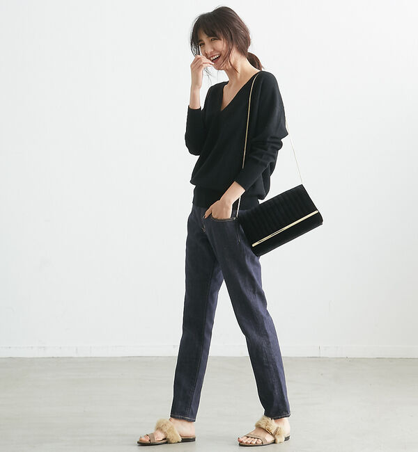 Rouge vif「MAURO de BARI 2ベルトファーフラットサンダ」|サンダル|