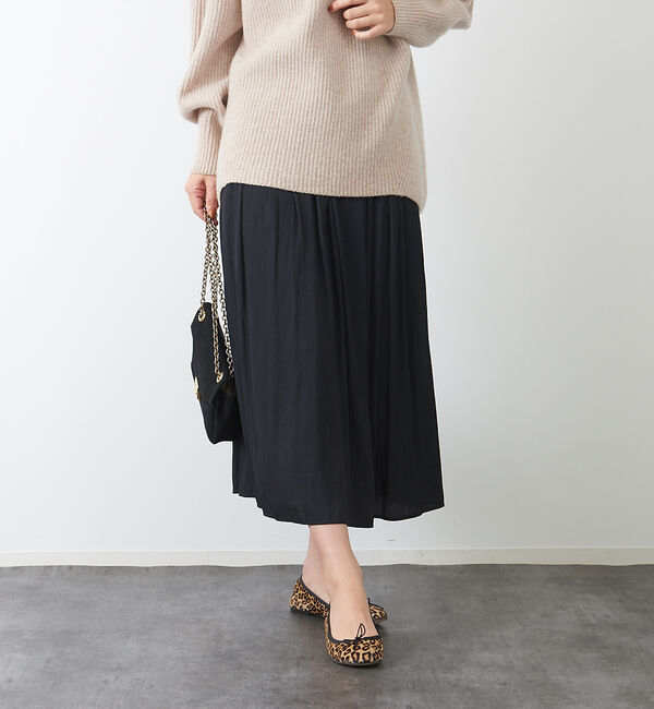 Rouge vif「ドビーギャザースカート」|スカート|ブラック
