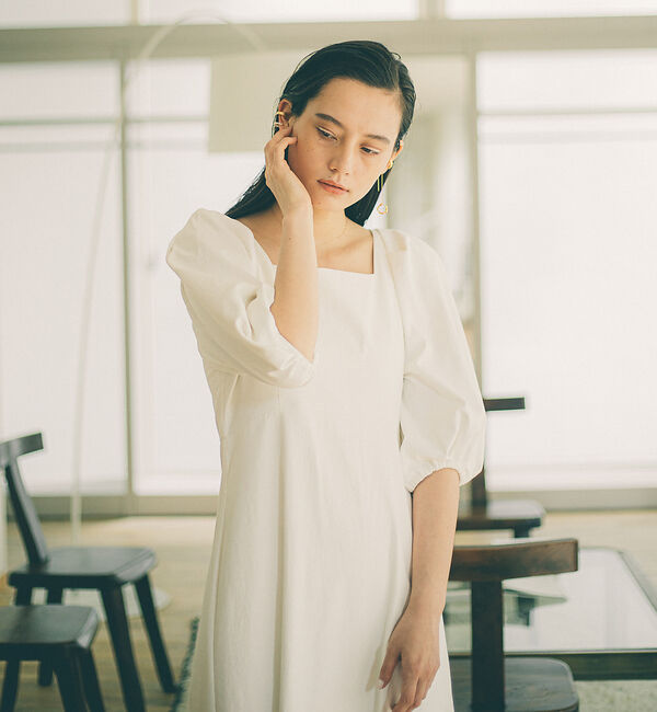 Rouge vif「ボリュームスリーブシェルタリングワンピース」|ワンピース|