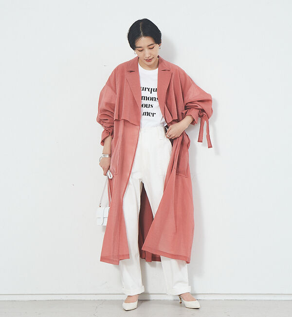 Rouge vif「シアーライトコート」|トレンチコート|ピンク