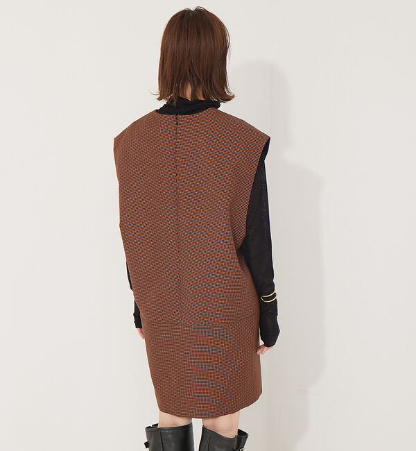 Rouge vif「チェックVネックワンピース」|ワンピース|