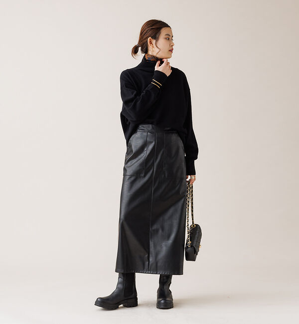 Rouge vif「エコレザーフレアスカート」|スカート|