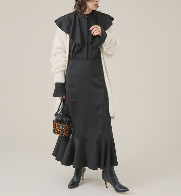 Rouge vif「フレア衿ワンピース」|ワンピース|ブラック