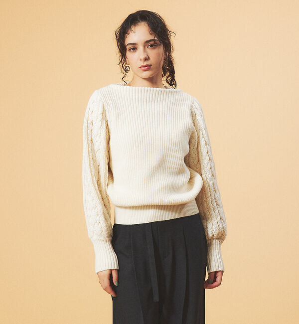 Rouge vif「【一部店舗限定】スリーブ　ケーブルニット」|ニット・セーター|