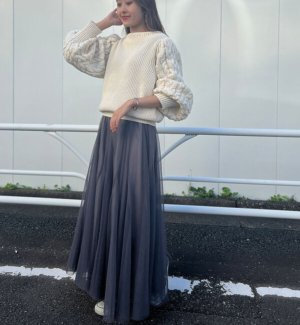 Rouge vif「【一部店舗限定】スリーブ　ケーブルニット」|ニット・セーター|