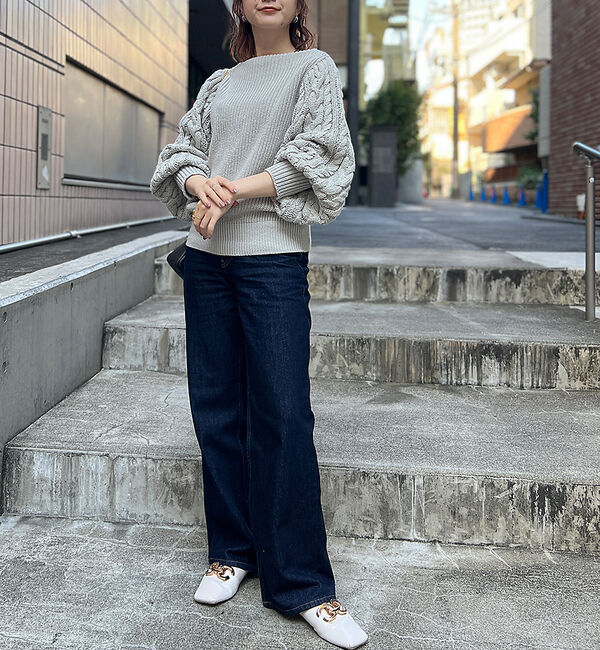 Rouge vif「【一部店舗限定】スリーブ　ケーブルニット」|ニット・セーター|