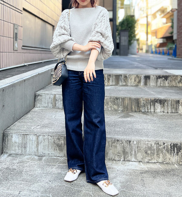 Rouge vif「【一部店舗限定】スリーブ　ケーブルニット」|ニット・セーター|