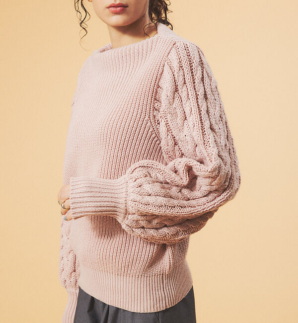 Rouge vif「【一部店舗限定】スリーブ　ケーブルニット」|ニット・セーター|