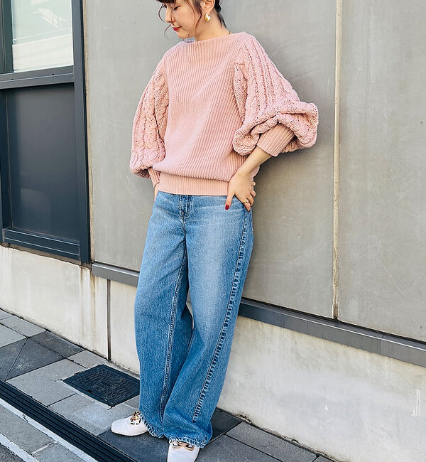 Rouge vif「【一部店舗限定】スリーブ　ケーブルニット」|ニット・セーター|