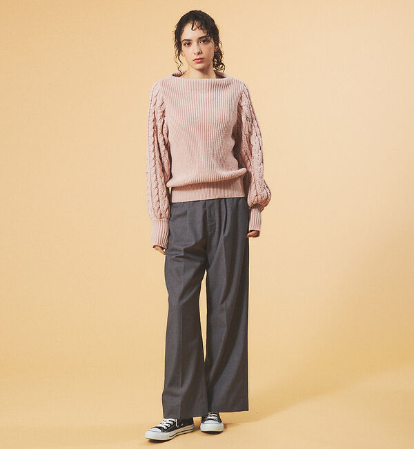 Rouge vif「【一部店舗限定】スリーブ　ケーブルニット」|ニット・セーター|